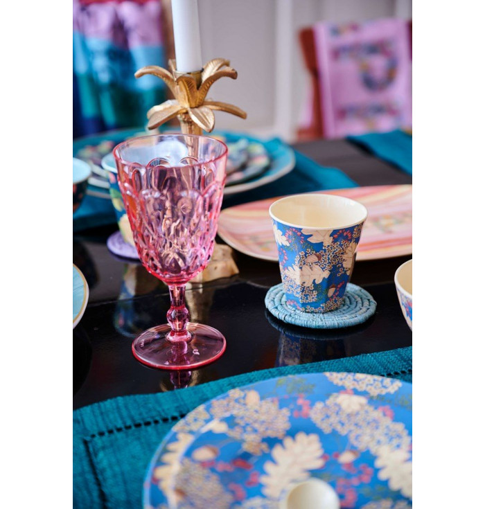 Multicolore Motivo Farfalle Piatto e Bicchiere in melamina Set da 2 Pezzi Rice 