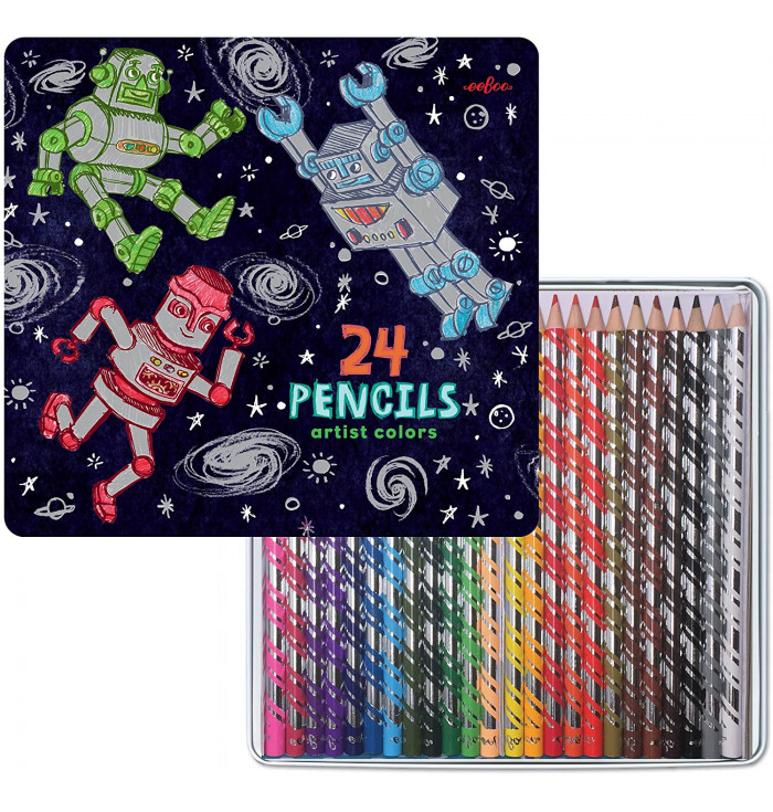 24 color pencils and tin pad - Eeboo