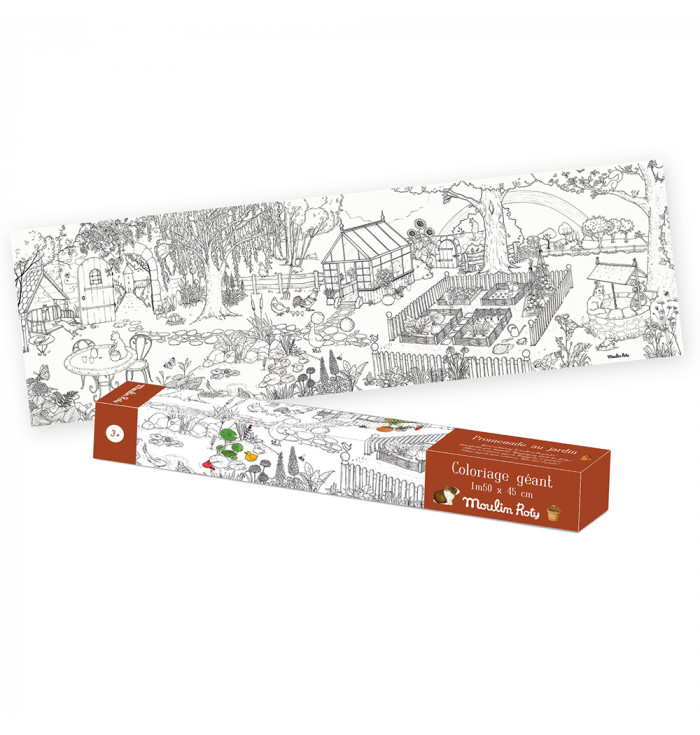 Giant colouring poster Le jardin - Moulin roty