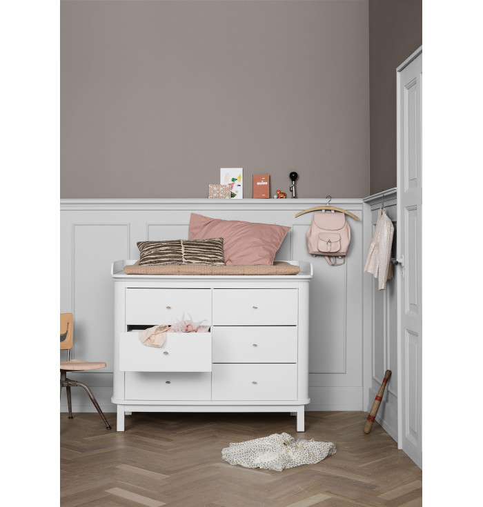 Cassettiera Con Fasciatoio piccolo 6 Cassetti Wood - Oliver Furniture