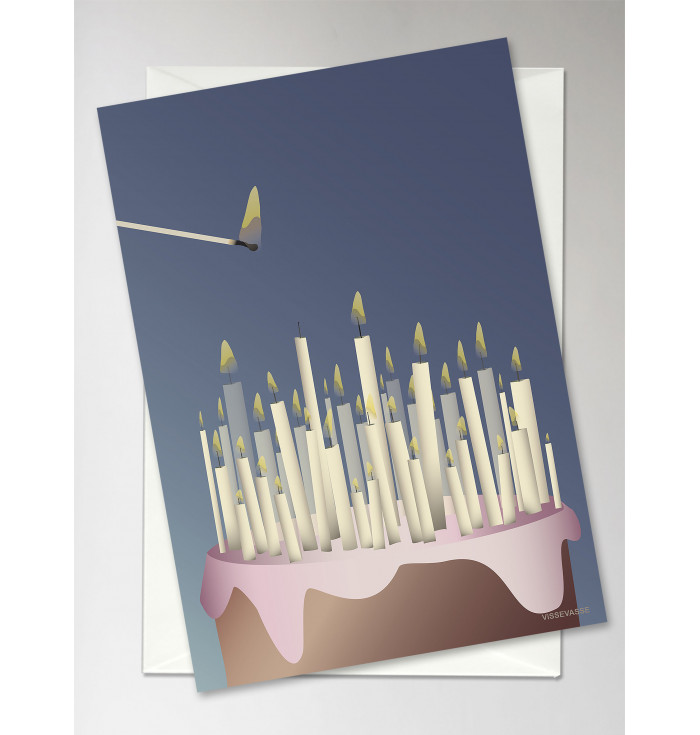 Greeting card Cake with candles  - Vissevasse