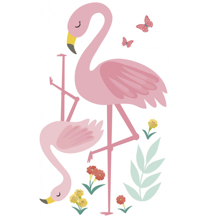 Sticker murale Flamingo rosa - Lilipinso