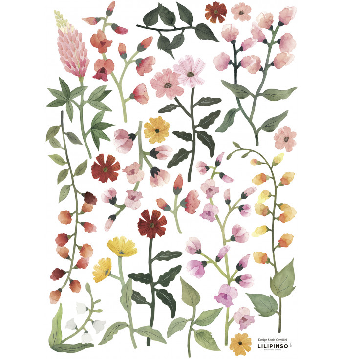 Wall Stickers Watercolor flowers - Lilipinso