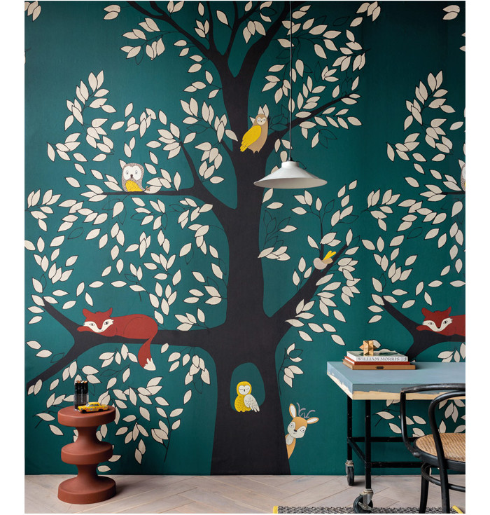 Wallpaper panel Fiaba - Fox in forest - Jannelli e Volpi