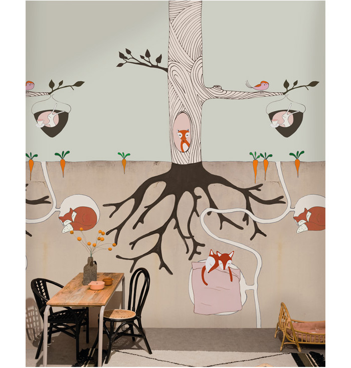 Wallpaper panel Fiaba - Tree house - Jannelli e Volpi