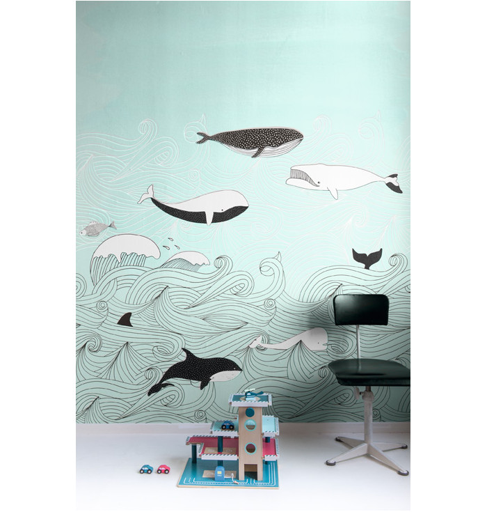 Wallpaper panel Fiaba - Whales - Jannelli e Volpi