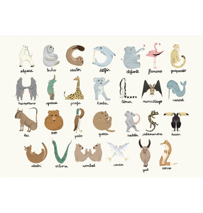 Wallpaper panel Animal Alphabet - Random Kids - Coordonné