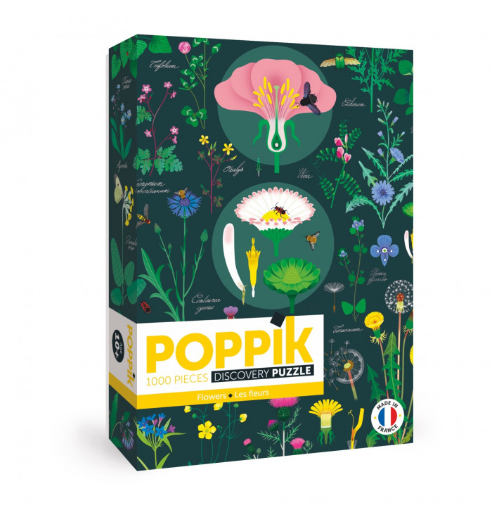Educational puzzle 1000 pcs - Flowers - Poppik
