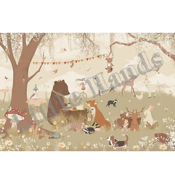 Wallpaper Animals - Tea Party - Quiet Forest