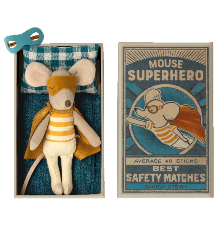 Superhero Mouse in matchbox - Maileg