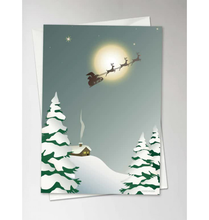 Greeting card - Santa - Vissevasse