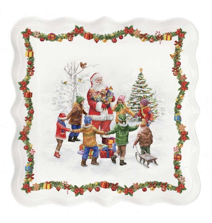 Square tray in gift box - Christmas round dance - Easy Life