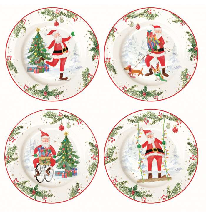 Dessert plates set - Joyful Santa - Easy Life