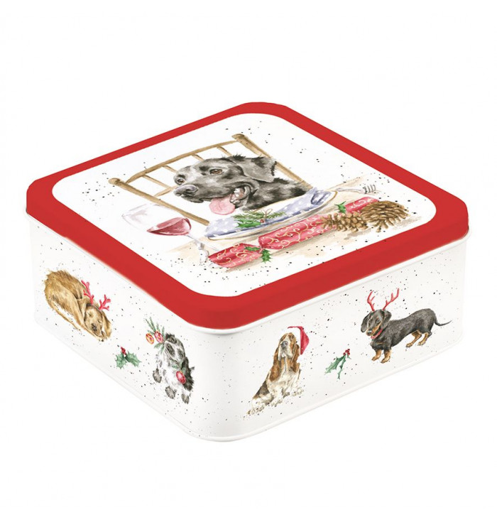 Christmas tin A dog's life - Santa's little helper - Wrendale Design