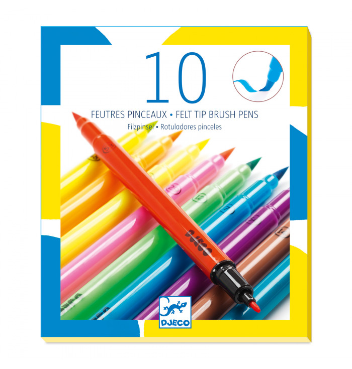 Brush tip felt pens - pop colour - Djeco