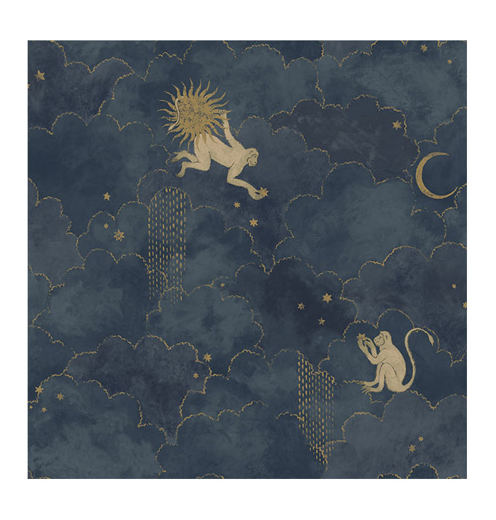 Wallpaper Magic Garden - Stars and Monkeys - Les Dominotiers