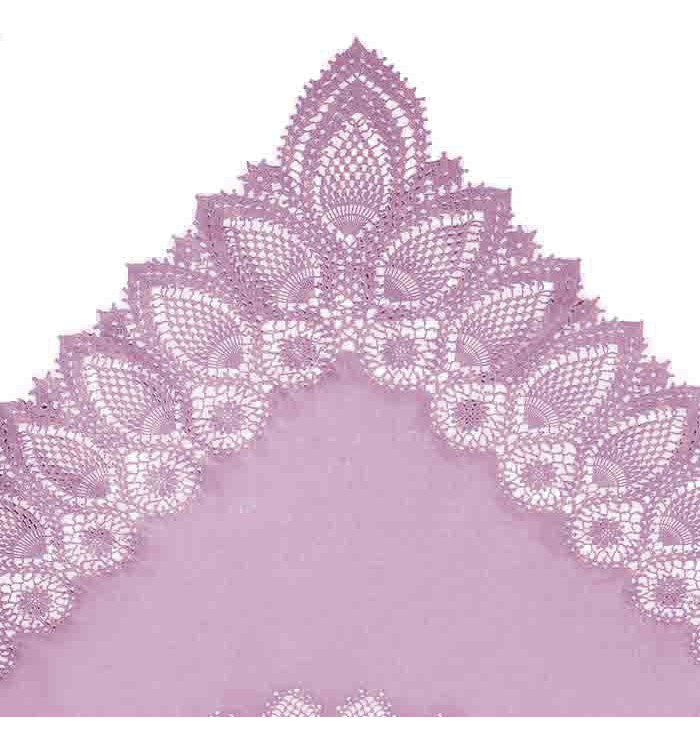 Lace effect vinyl tablecloth - mauve