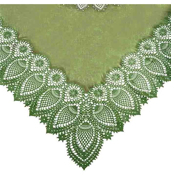 Lace effect vinyl tablecloth - green