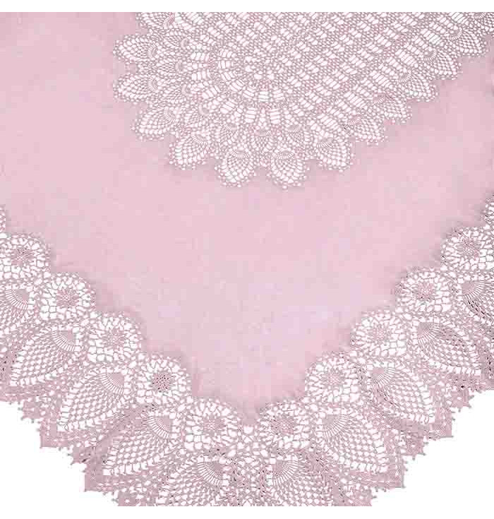 Lace effect vinyl tablecloth - pink