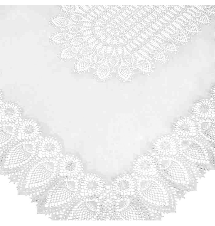 Lace effect vinyl tablecloth - white