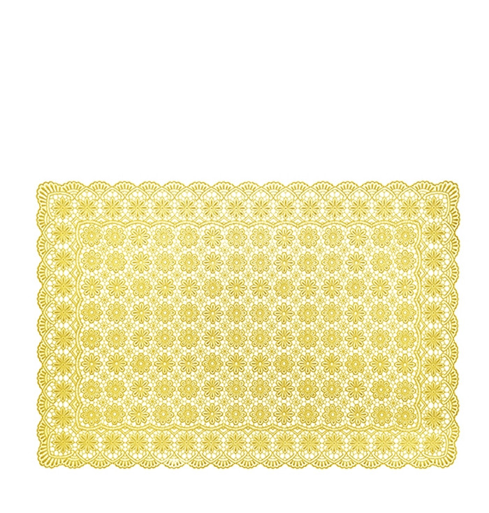 Placemat in mustard vinyl lace