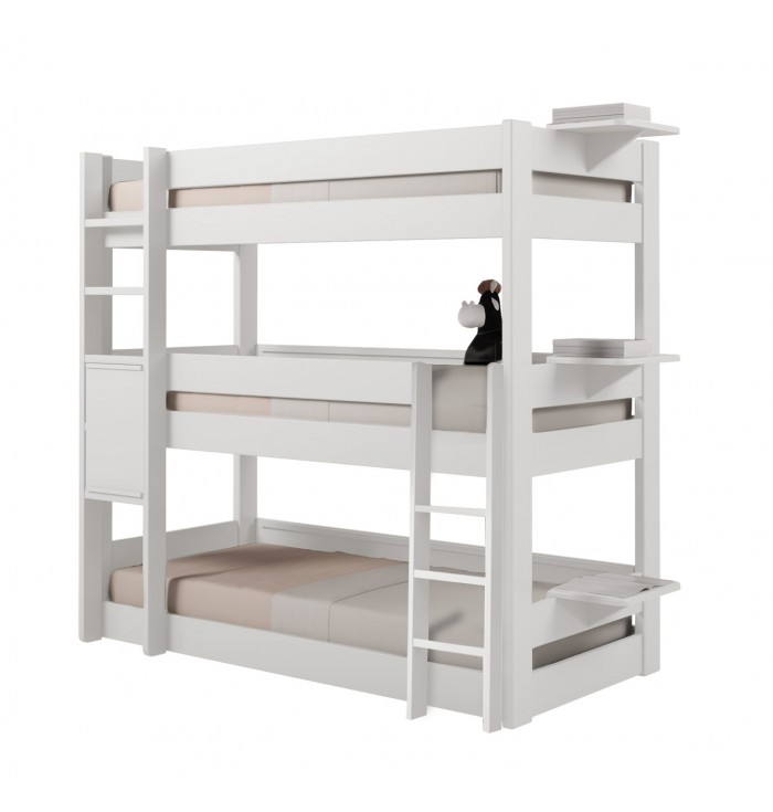 Letto per bambini con barriere Legno massello di pino 90 x 200 cm Grigio