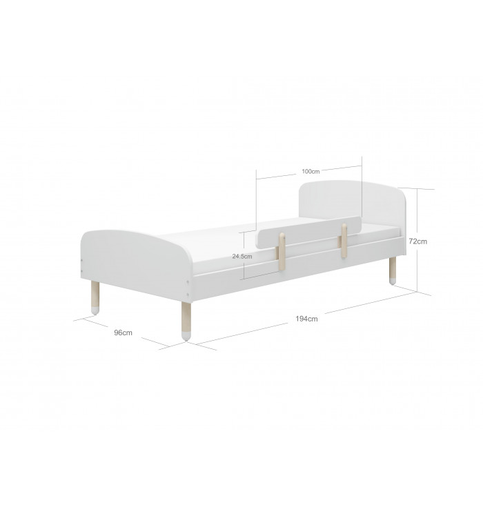 Single bed with safety rail Dots - Flexa