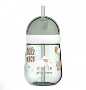 Drinking cup with straw 300 ml - Little Farm - Little Dutch