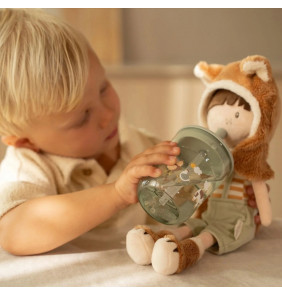 Children's glass 250 ml with straw - Little Farm - Little Dutch